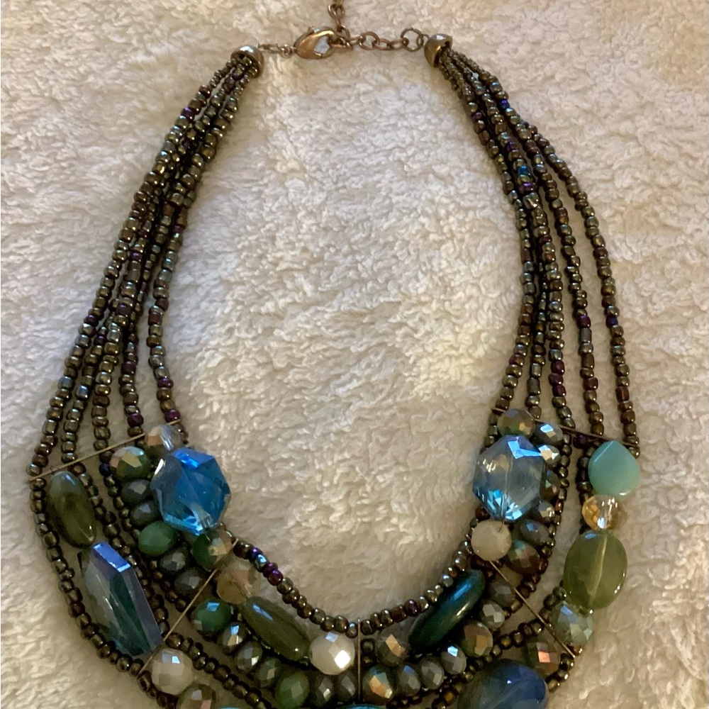 Unique eclectic gemstone necklace